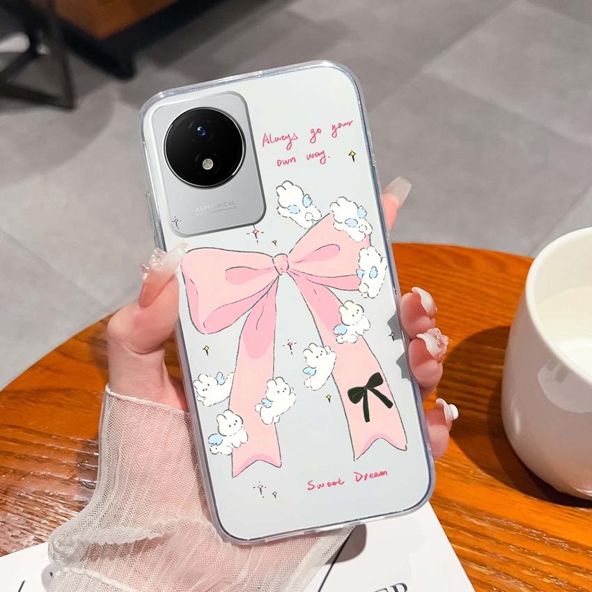 Для Vivo Y02 Y02A Y02S Y10 Y11 Y12 Y12a Y13 Y15 Y15a Y16 Y17 Y19 Прозрачный ТПУ чехол с рисунком океанического кита, противоударная задняя крышка для Vivo, силиконовый чехол для телефона