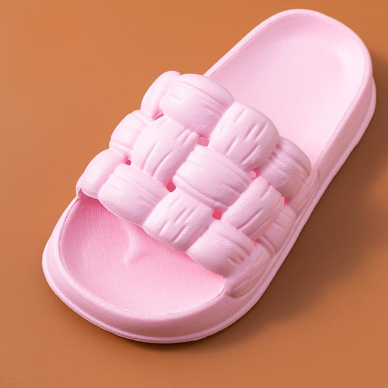 Детские тапочки EVA, свежие и милые модные тапочки с мягкой подошвой, однотонные пляжные домашние тапочки
