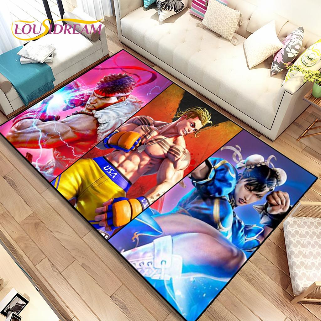 Коврик Street Fighter в стиле ретро, коврик для геймера, коврик для гостиной, спальни, диван, коврик для украшения, детский нескользящий напольный коврик