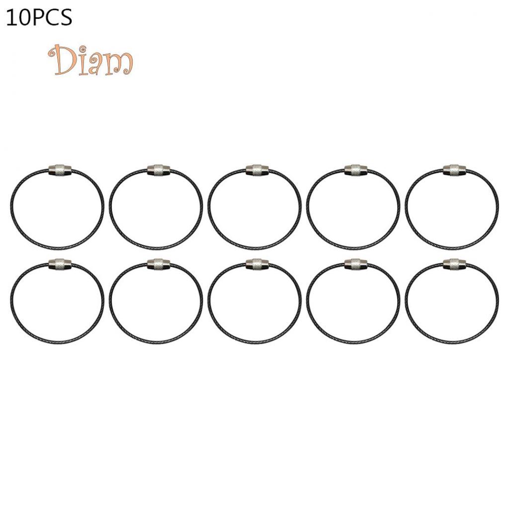 GQ 5/10Pcs Durable Steel Wire Rope Ring Connector Keychain Key Holder Hanging Cable