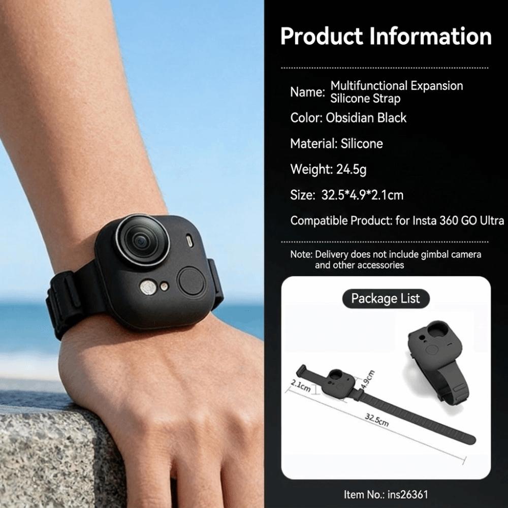 Shockproof Wristband Silicone Sports Camera Accessories for Insta360 GO Ultra Outdoor Activities