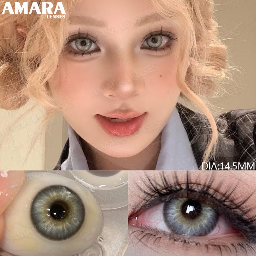 AMARA 2 шт. Новые цветные контактные линзы для глаз Модные коричневые линзы Натуральные мягкие линзы Красота Зрачок Леди Макияж
