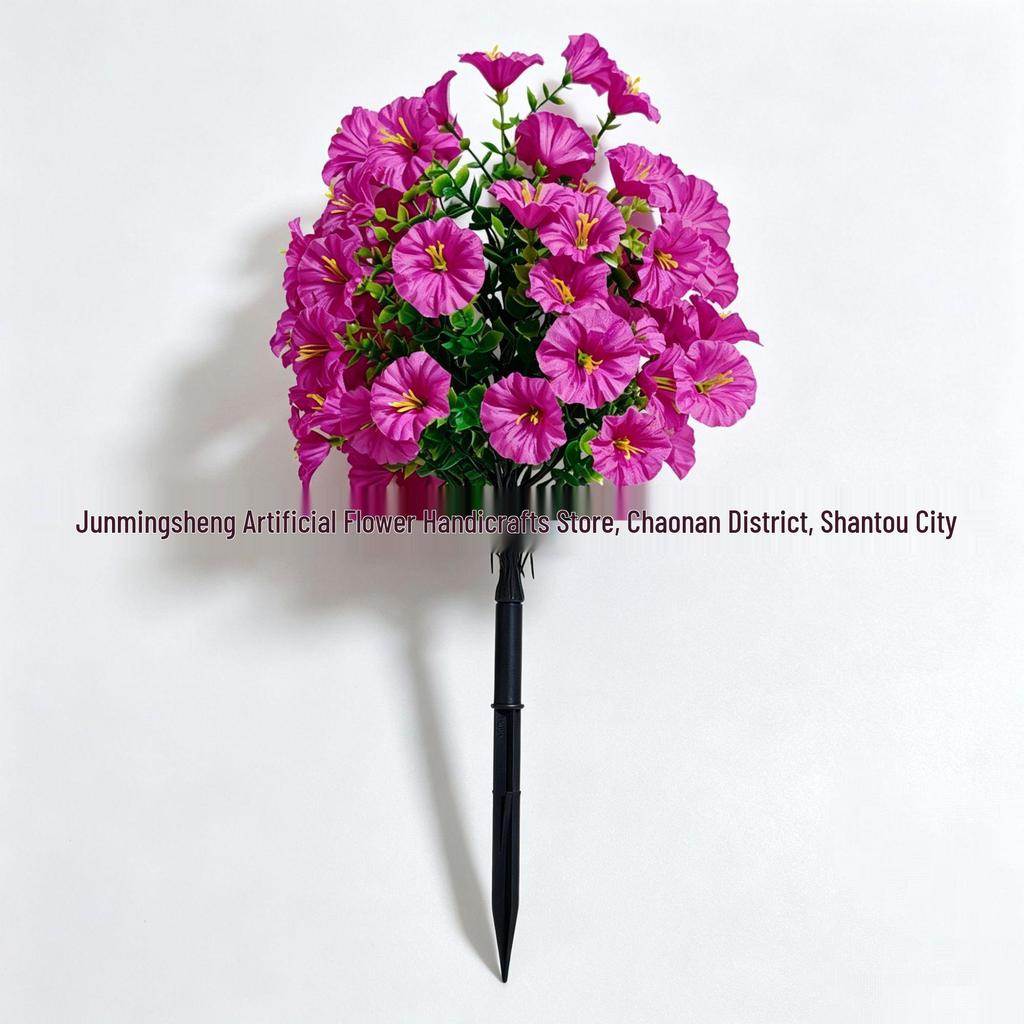 Simulated Persian Leaf & Morning Glory with Eucalyptus Ground Stake for Home Garden Decoration