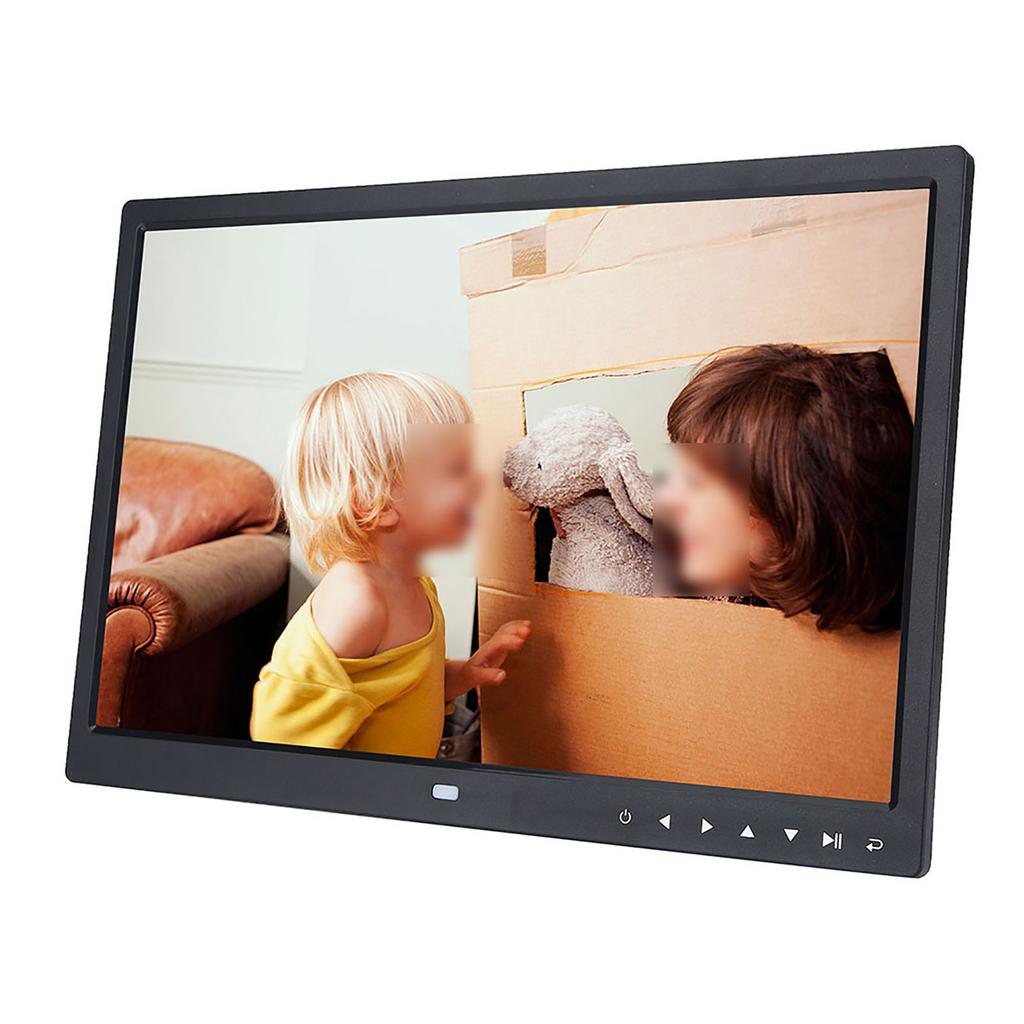 15" HD Экран Сенсорная Кнопка Цифровая Фоторамка Будильник MP3/4 Видеоплеер   Черный