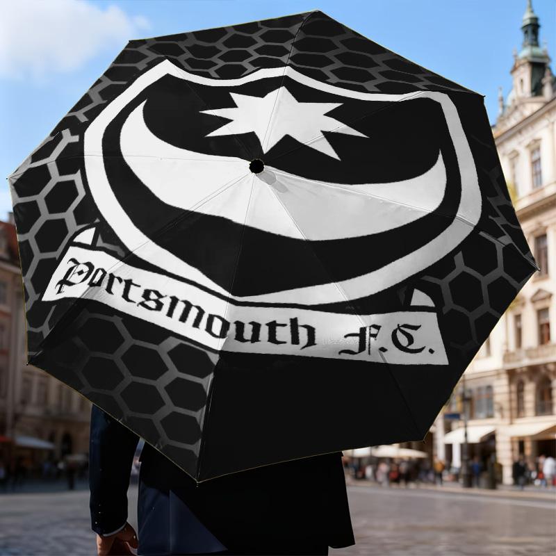 1PC Ports Fc Crest Printed Umbrella Folding umbrella, automatic umbrella 8-Frame for Travel, camping Fan gifts Christmas Gifts