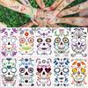 10 листов наклейки для татуировки на Хэллоуин для лица, рук, тела, временные декоративные наклейки для татуировок, детские принадлежности для праздников и вечеринок