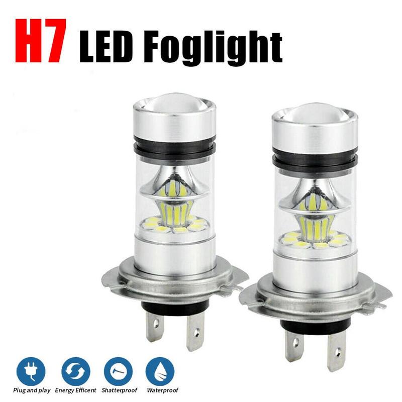 2Pcs H7 High Power LED Headlights Bulbs Conversion Kit Bulbs High Low Beam 100W 6000K Super Bright White Car Head Lights Lamp