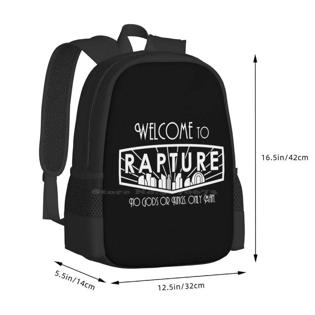 Добро пожаловать в Rapture Школьный рюкзак большой емкости Сумки для ноутбука Bioshock Добро пожаловать в Rapture Bioshock Rapture