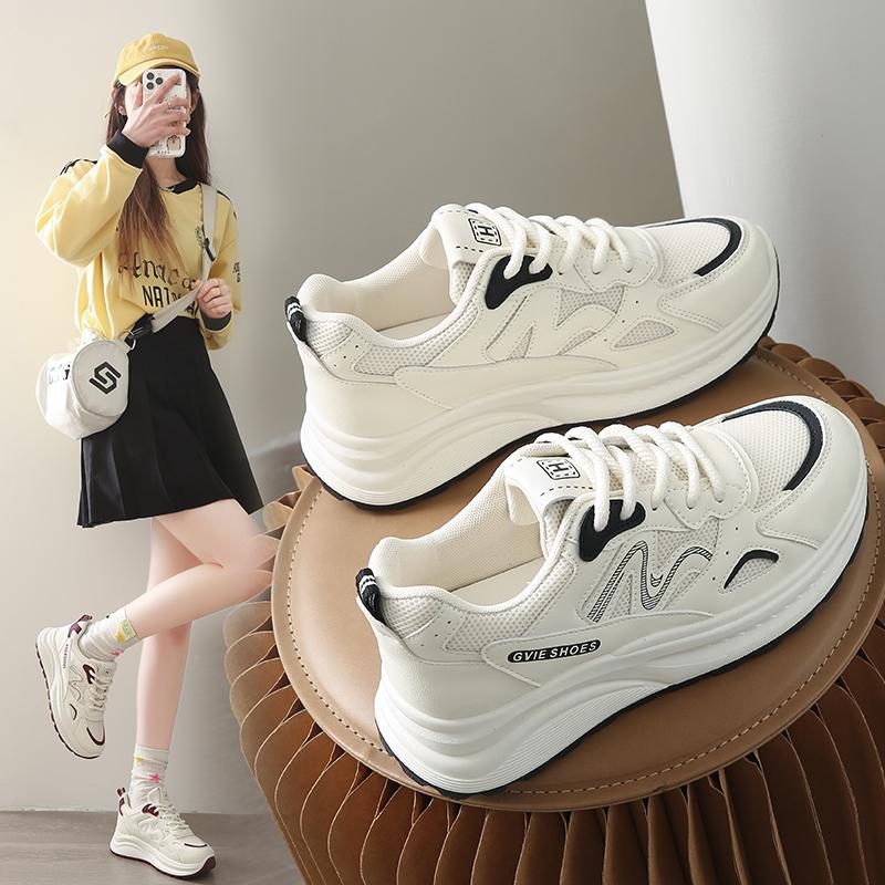 Sneakers for Women Fashion Platform Lace Up Casual Lightweight Shoes Mesh Breathable Non Slip Walking Shopping Tennis