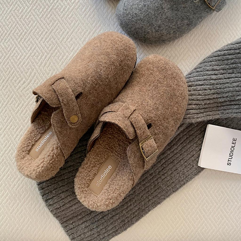 Wool Version, Grape Ma, the Same Style, Warm and Piled, the Inner Height Increases, and the Fluff Is Half Dragged, and the Outer Wear Is Thick-soled