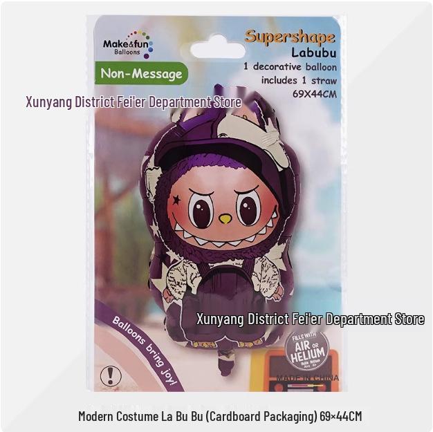 Очаровательное мультяшное украшение из фольгированного шара Лабубу для зимней вечеринки по случаю дня рождения