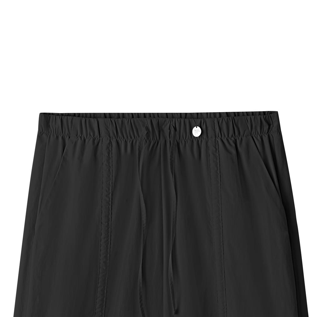 Skechers Sport Life SS25 Модные Удобные Свободные Средняя Посадка Широкие Штаны Быстросохнущие Повседневные Брюки Женские низ Carbon-Black L225W096-0018