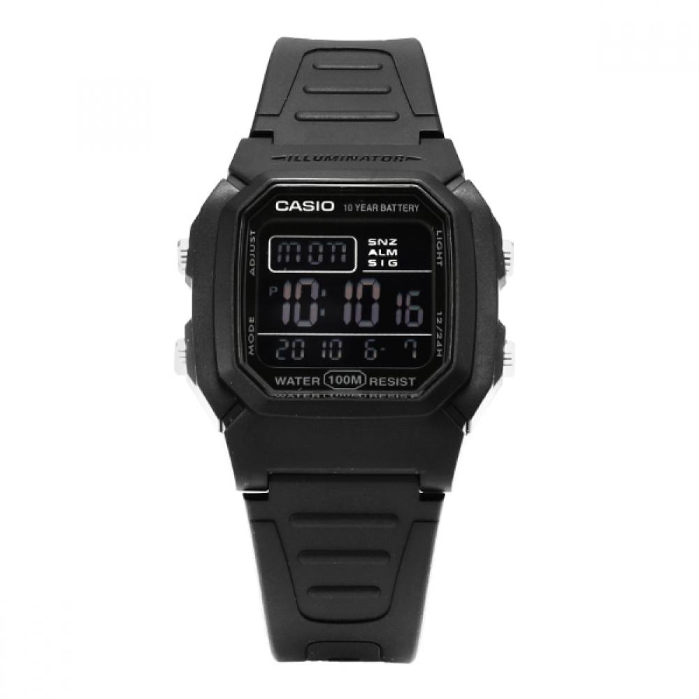Casio W 800h 1bvdf W 800h 1b Цифровые квадратные спортивные часы Soldier для мужчин с полиуретановым ремешком