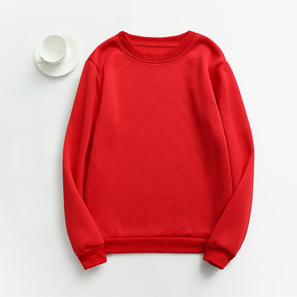 Женский осенне-зимний топ с круглым вырезом и длинными рукавами, однотонная повседневная толстовка с капюшоном