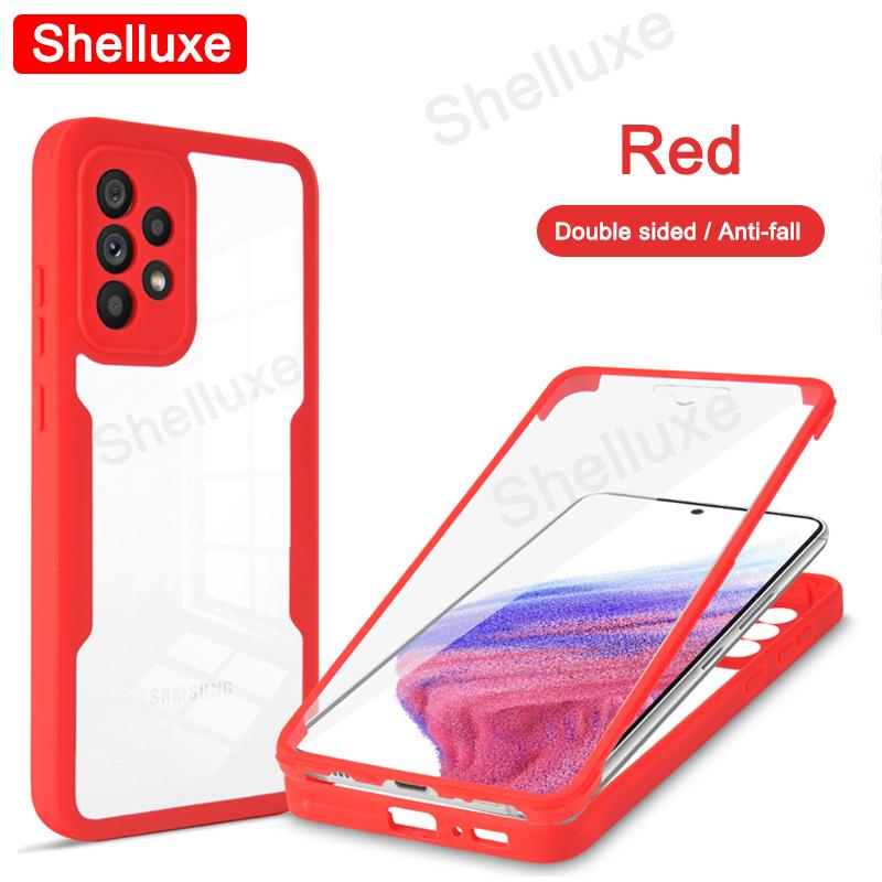 Прозрачный чехол Shelluxe на 360 градусов для всего корпуса (передняя + задняя часть) для Samsung Galaxy A72 A52 A52S A32 A22 A73 A53 A33 A13, силиконовая двусторонняя крышка