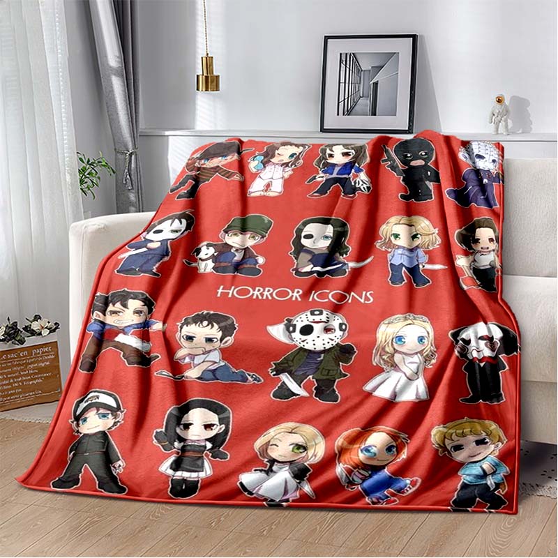 Одеяло с персонажем фильма ужасов, одеяло с изображением мультфильма «Джейсон Фрайдей», фланелевое одеяло на Хэллоуин для спальни, гостиной, дивана