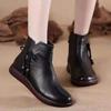 Зимняя женская обувь Модные женские сапоги темперамента с плоской подошвой и круглым носком Короткие плюшевые однотонные ботильоны Zapatos Mujer