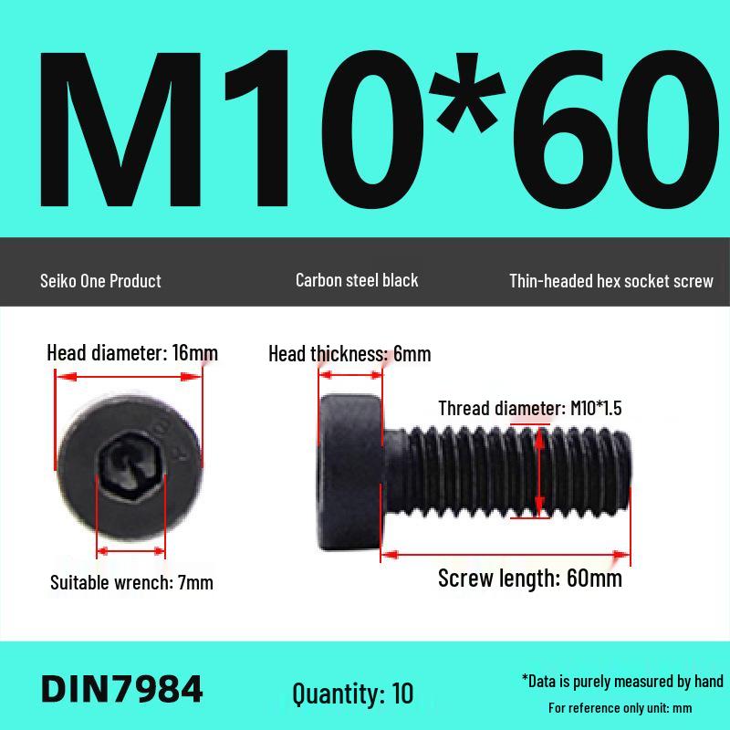Низкопрофильный шестигранный винт/болт класса прочности 8.8 (M3-M16)