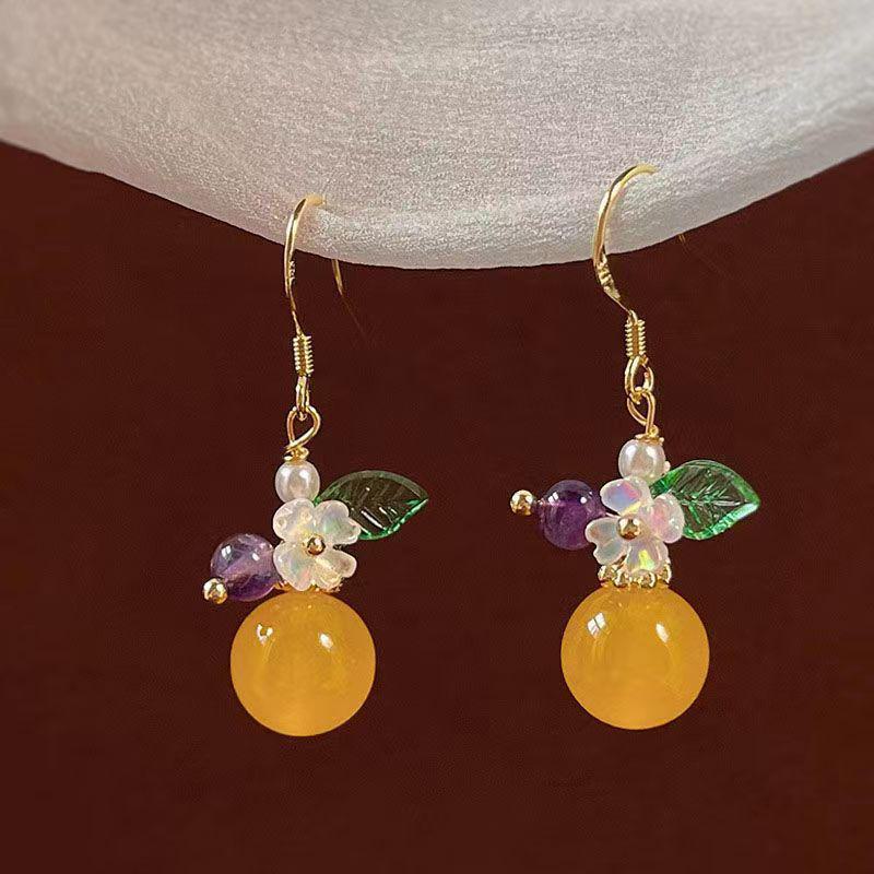 Китайские серьги-кисточки с лунным нефритом: Уникальный дизайн и элегантный тренд