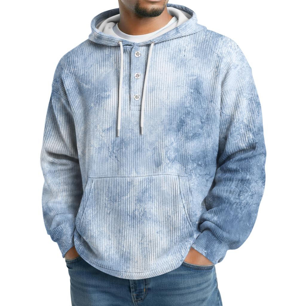 Men's Knit Hooded Sweatshirt Casual Long-Sleeve Sweatshirt