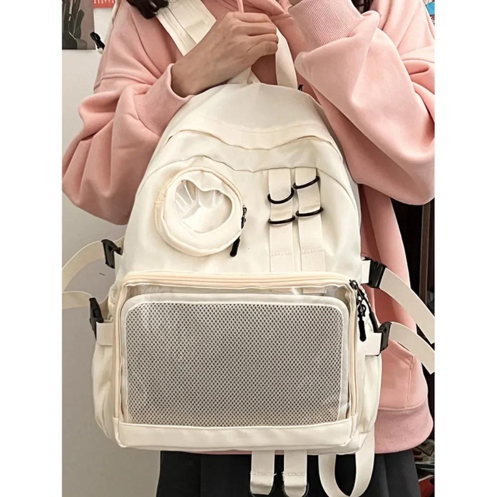 Школьная сумка в стиле коллаж для девочки-подростка Itabag Кавайный рюкзак Прозрачный рюкзак с сердцем JK Женский Новый 2026 Сумка для ноутбука