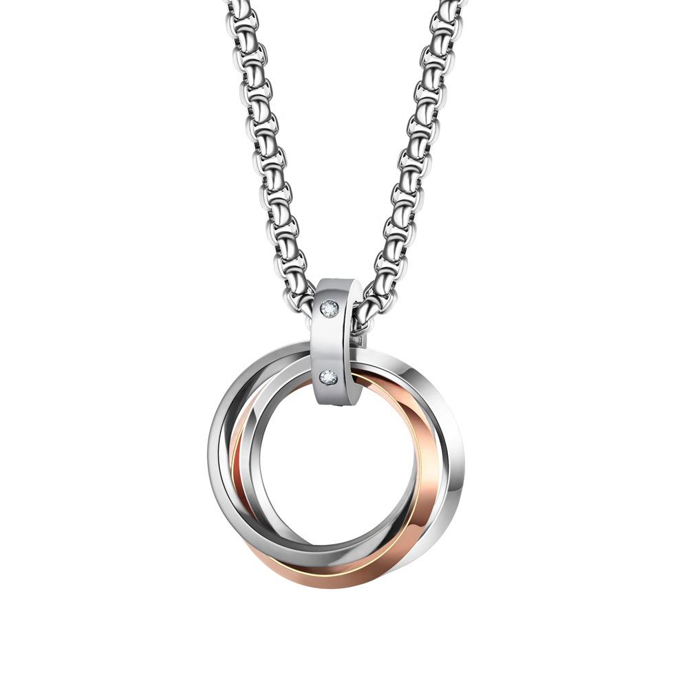 Hot Selling Stainless Steel Creative Pendant Necklace For Women Men Zircon Gift Accessories Valentine Day Gifts
