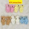 Mini Jointed Teddy Bear Keychain - 4cm Plush Toy with Clothes Accessories