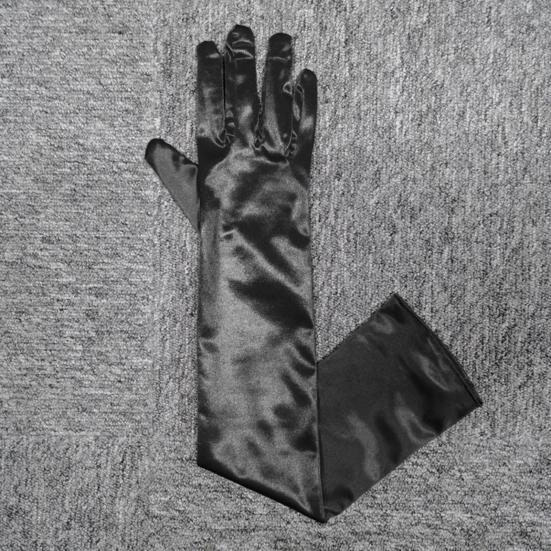 1 пара гладких атласных длинных перчаток, шелковистый материал, маскарадные перчатки, аксессуары для свадебного платья для фотосессии