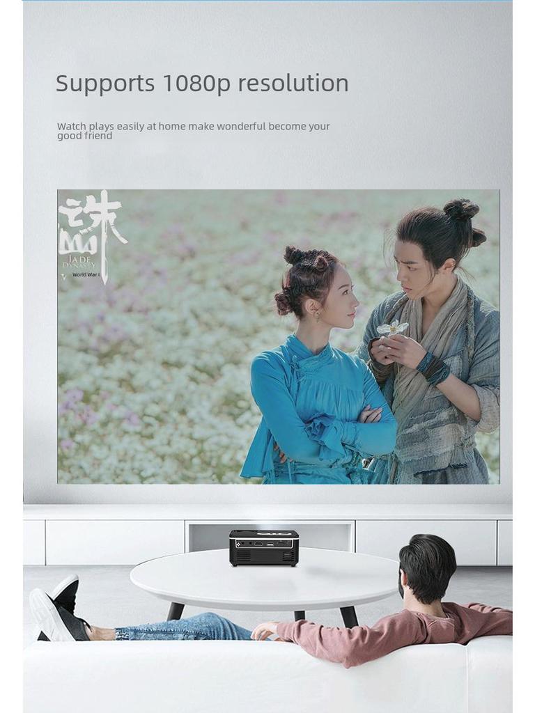 1080P HD Portable Mini LED Projector for Mobile Phones