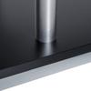Modern TV Stand with Wooden Shelf, 114x40x40.5cm, Black