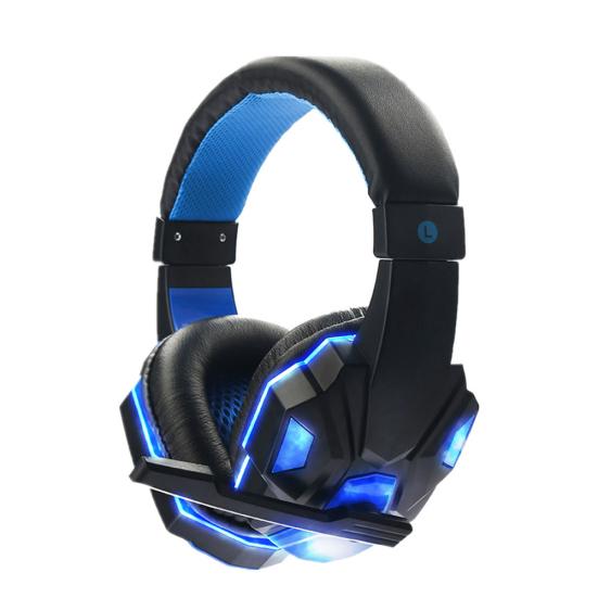 LED Light Soft Ear Muff Adjustable Over-ear PC Notebook Gaming Wired Headset