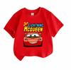 Kids Boys Girls 100% Cotton Crew Neck Short Sleeve T-Shirt, Cute Cartoon Racing Car Lightning Print Casual Soft Breathable Summer Top for Toddlers Chi