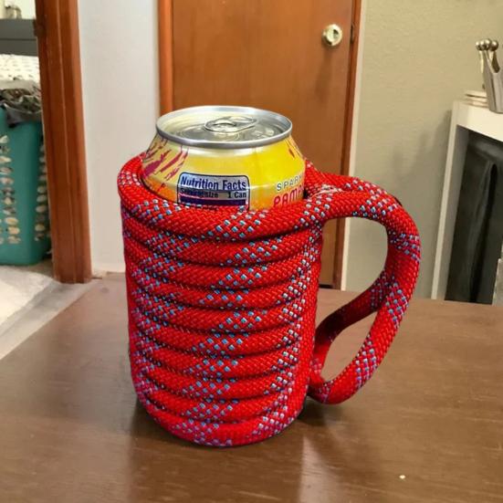 Веревка для скалолазания, чашка с рукавом, охладитель, изолированный держатель для пивной бутылки, веревка ручной работы, подарок для альпинистов, подходит для банок на 12 унций, для бутылок с высокими банками на 16 унций