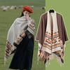 Tourism Ethnic Style Fringed Knitted Shawl Travel Photo Scarf Cape Northwest Prairie Cape Women