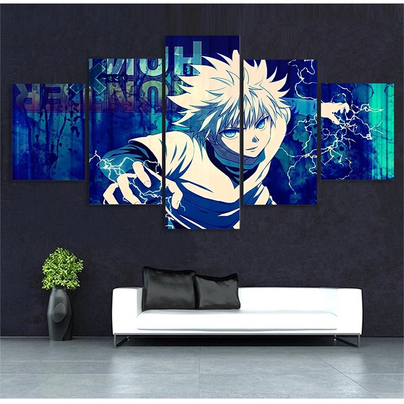 5 Panels Canvas Wall Arts Poster Painting Japanese Anime Hunter X Hunter Picture Prints Living Room Modular Home Decor Artwork