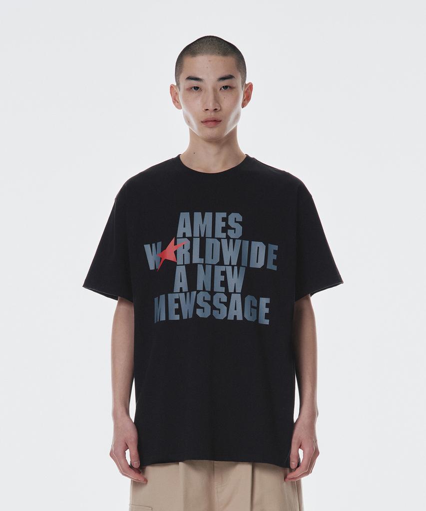 AMES-WORLDWIDE Смешная футболка с надписью Черная