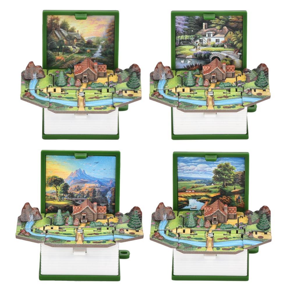 Dinosaur Castle Keyring 3D Book Mini Keyring Creative Folding Book Keychain Children