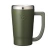 Doshisha Кружка для пива 420 мл, замораживающая кружка из нержавеющей стали с вакуумной изоляцией, оливково-зеленая OZFJ420JOG ON℃ZONE