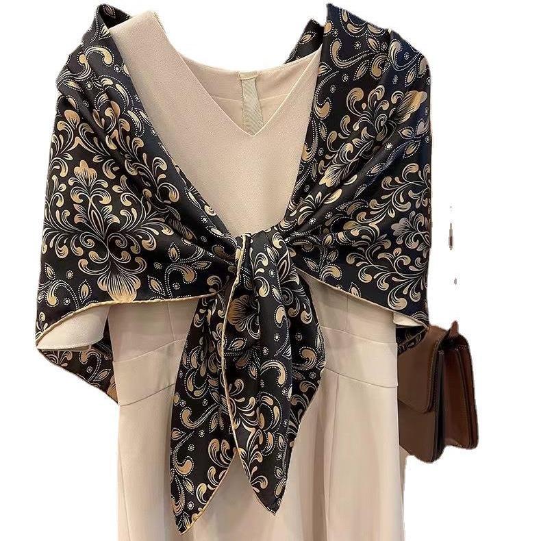 Silk Silk Mulberry Silk Silk Scarf Spring Silk Scarf Women'S 110 Square Scarf Shawl Dual-Purpose