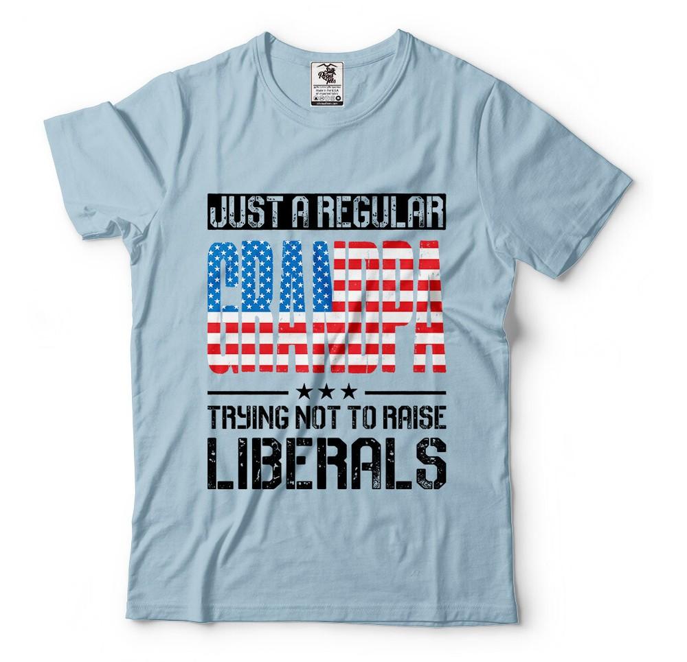 Just A Regular Grandpa Trying Not To raise Liberals Funny Grandfather Gifts
