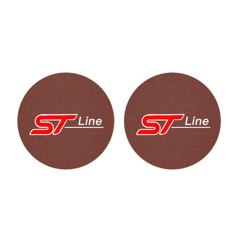 2Pcs Car Coaster Suede Mat Water Cup Anti-slip Pad Auto Interior For Ford Focus Fiesta Puma Ranger Kuga MK7 MAX F150 Mondeo
