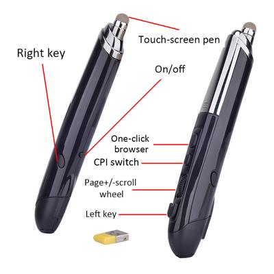 PR-08 Беспроводная оптическая сенсорная мышь 2,4 ГГц 800/1200/1600 точек на дюйм Беспроводная мышь-ручка с просмотром веб-страниц