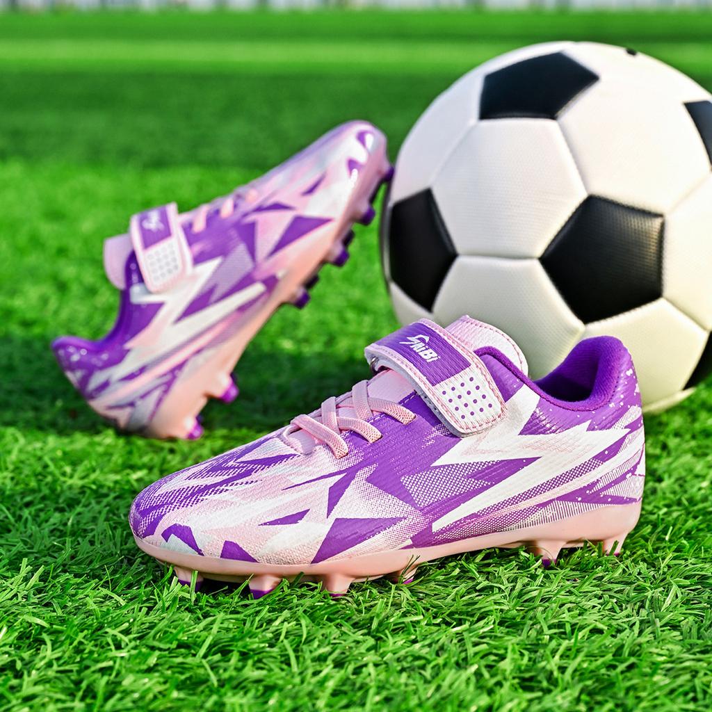 Children'S Football Shoes Velcro Men'S And Women'S Outdoor Ag Grass Anti-Skid Professional Game Training Football Shoes