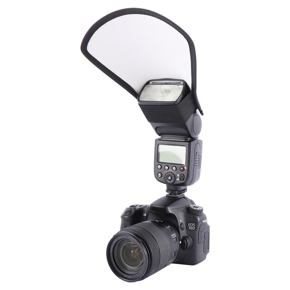 2-in-1 Silver/White Camera Flash Diffuser Double-sided Flash Softbox Photo Light Reflector For Cameras difusor flash