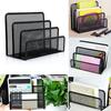 Black Mesh Letter Sorter Mail Business Document Tray Desk Office File Organiser Holder