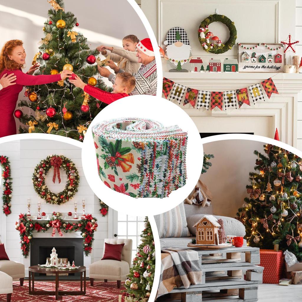 40 шт. Рождественские тканевые квадраты, полоски желе-ролл для квилтинга, шитья, рукоделия, DIY, вышивки, праздничного декора, материалы для рукоделия