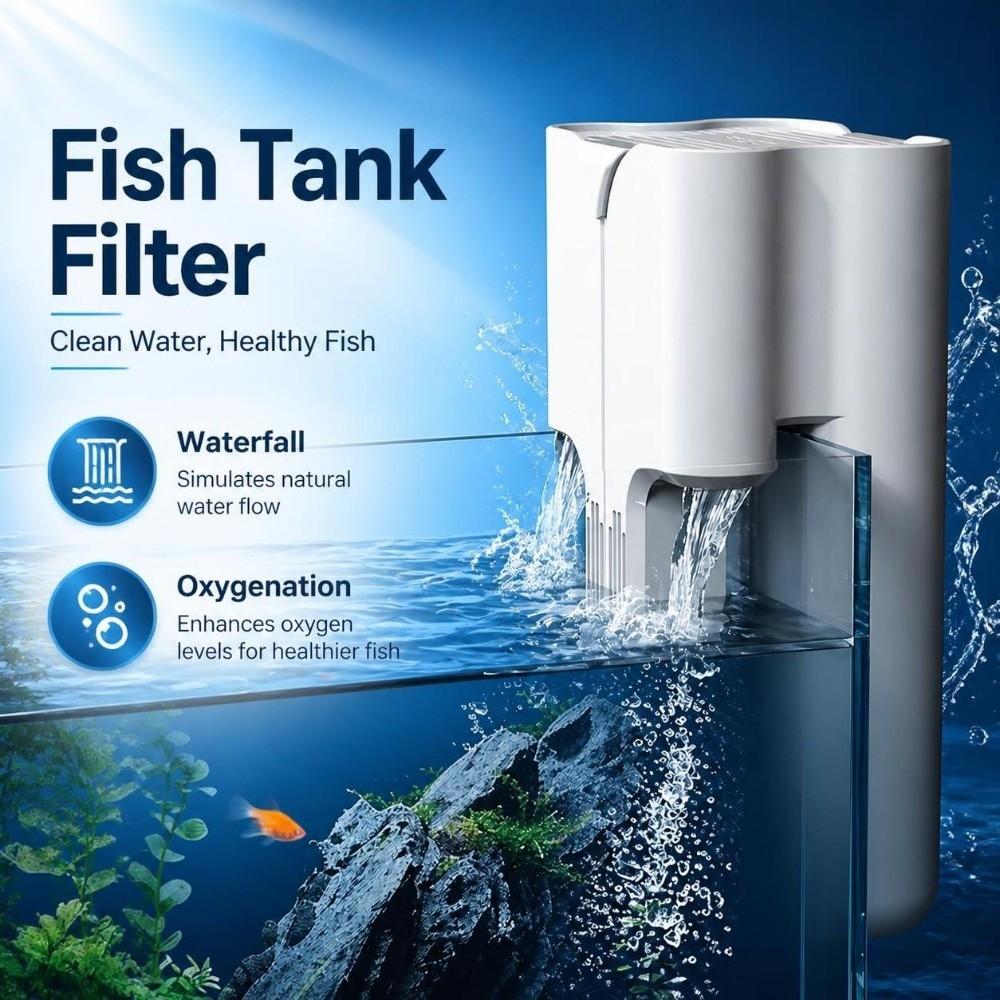 Oxygenation Fish Tank Filter Waterfall Aquarium Filter Silent Wall-Mounted Filter Pet Supplies