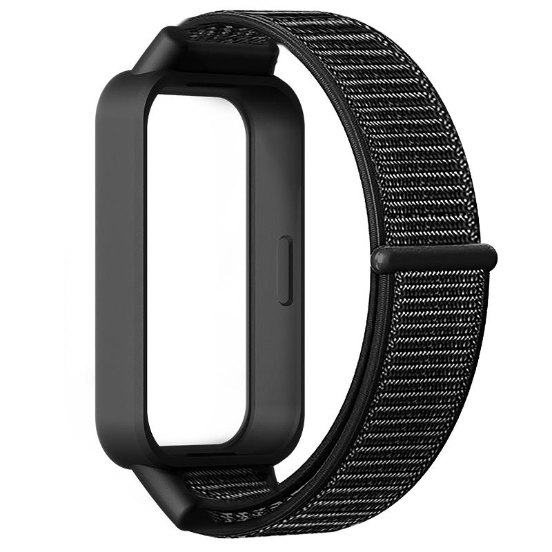 Чехол + Ремешок для Xiaomi Redmi band 3 аксессуары спортивный Нейлоновый браслет correa + Защитный Бампер корпус Чехол для mi band 9 active