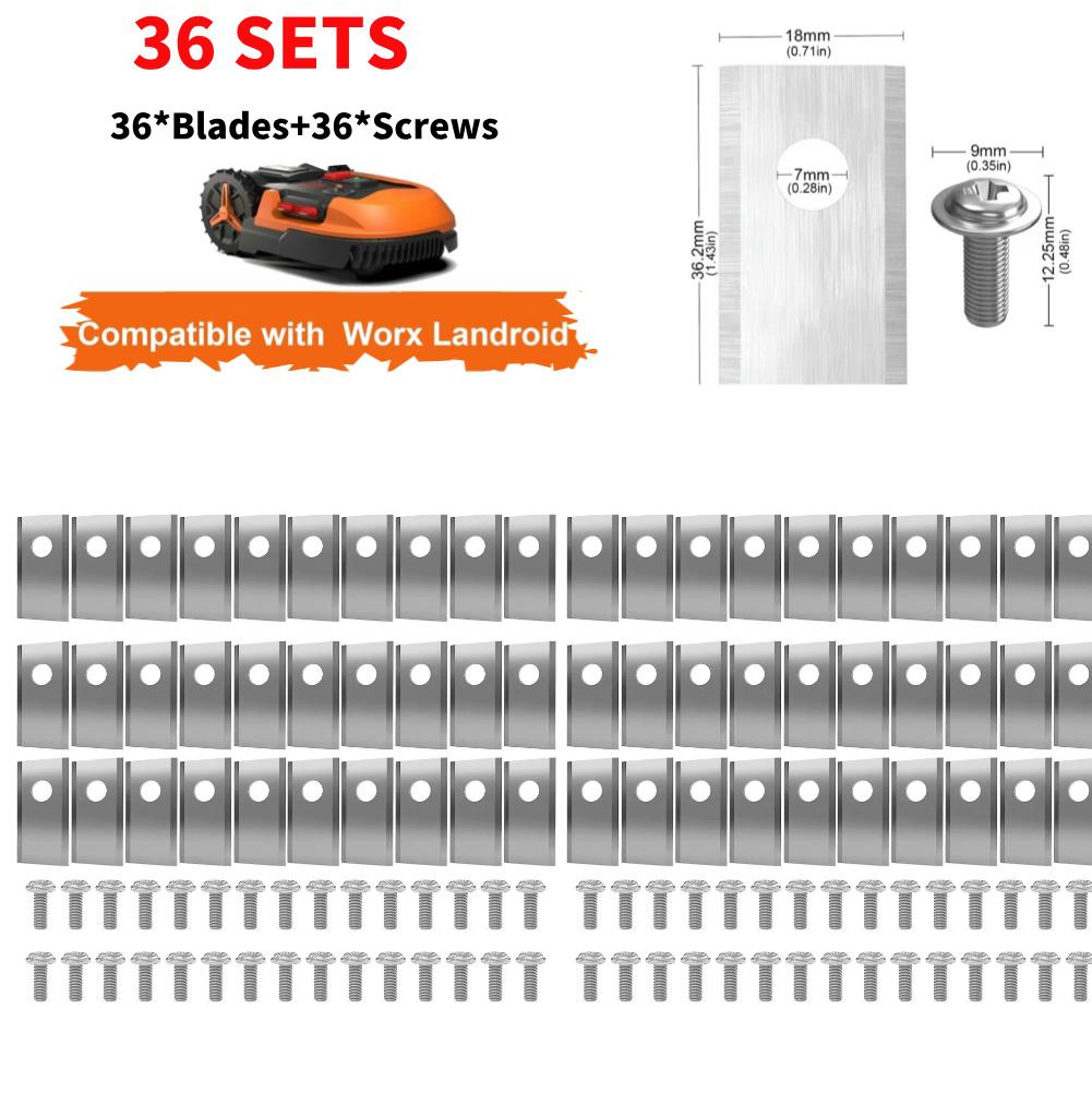 90-18x Набор режущих лезвий для газонокосилки Нержавеющая сталь Одно отверстие Лезвие газонокосилки Комплект винтов для Worx Landroid Газонокосилки