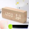 Температура и влажность Электронные деревянные часы Цифровой будильник Прямоугольные деревянные часы с управлением звуком